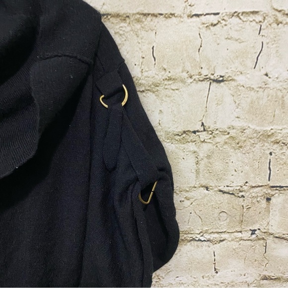 Lane Bryant Black Merino Wool Blend Buckle Cowl Neck Sweater - Picture 6 of 6